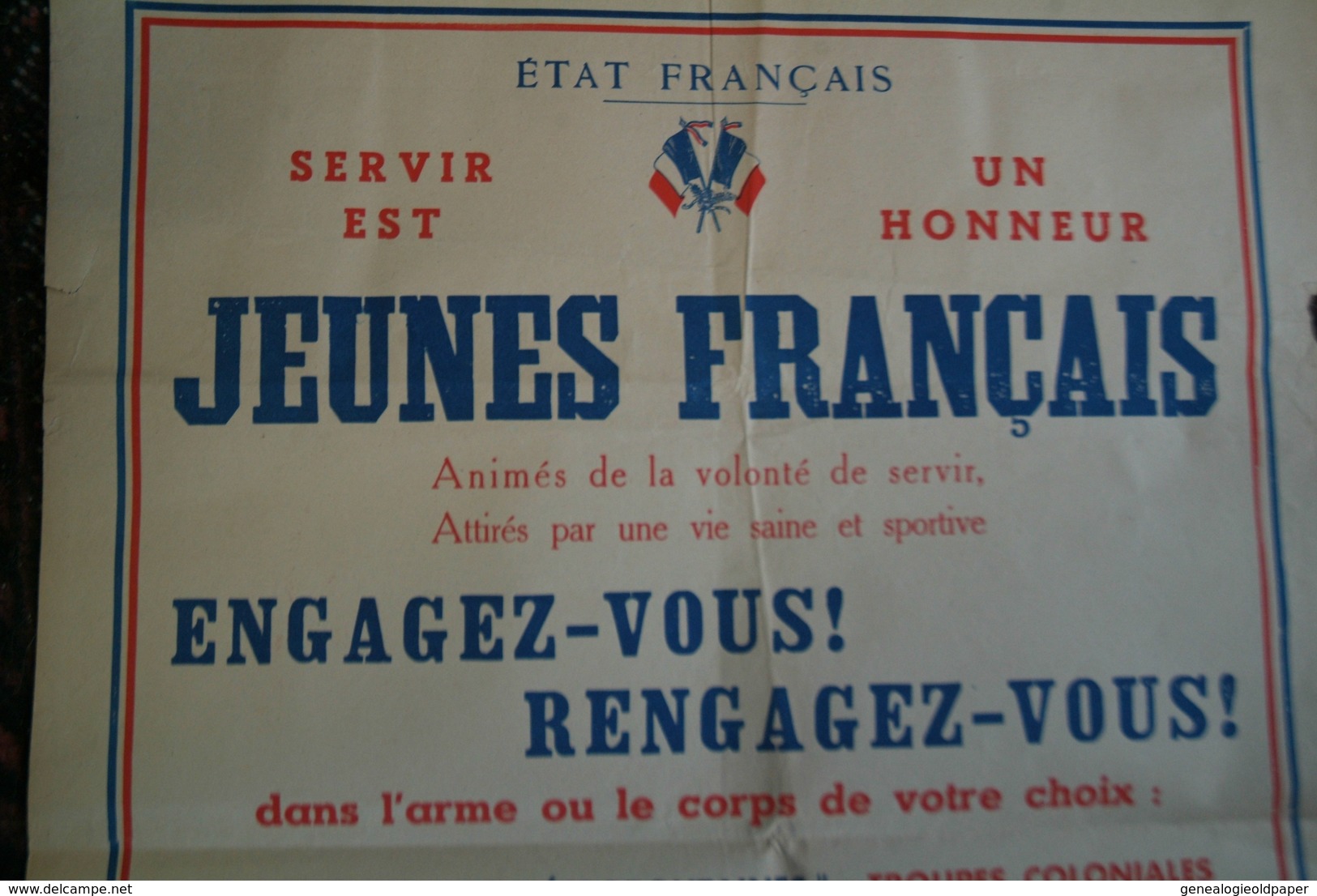 GUERRE 1939-1945-MILITARIA- RARE AFFICHE JEUNES FRANCAIS ENGAGEZ VOUS-1941-PETAIN- IMPRIMERIE LAVAUZELLE LIMOGES-PARIS- - Affiches