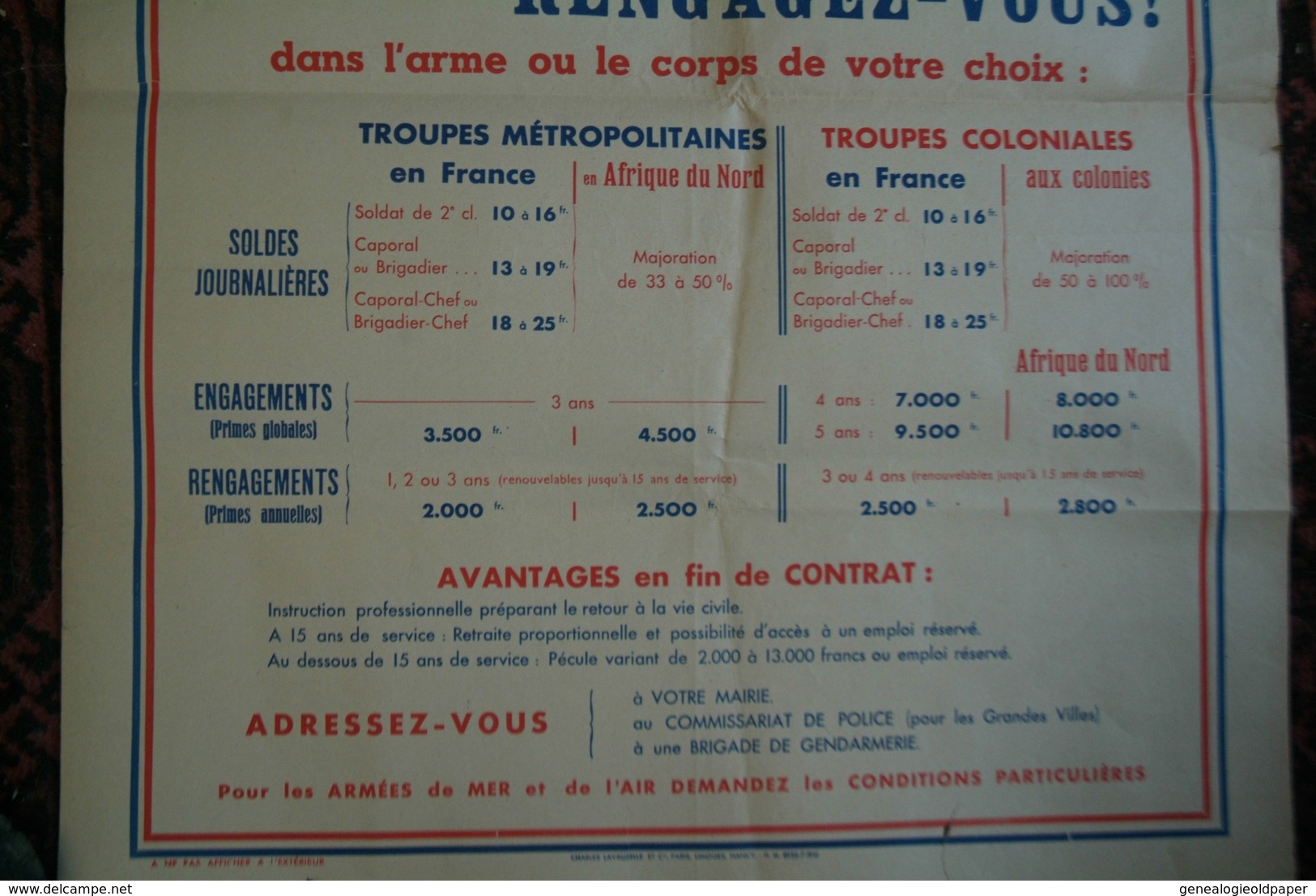 GUERRE 1939-1945-MILITARIA- RARE AFFICHE JEUNES FRANCAIS ENGAGEZ VOUS-1941-PETAIN- IMPRIMERIE LAVAUZELLE LIMOGES-PARIS- - Affiches