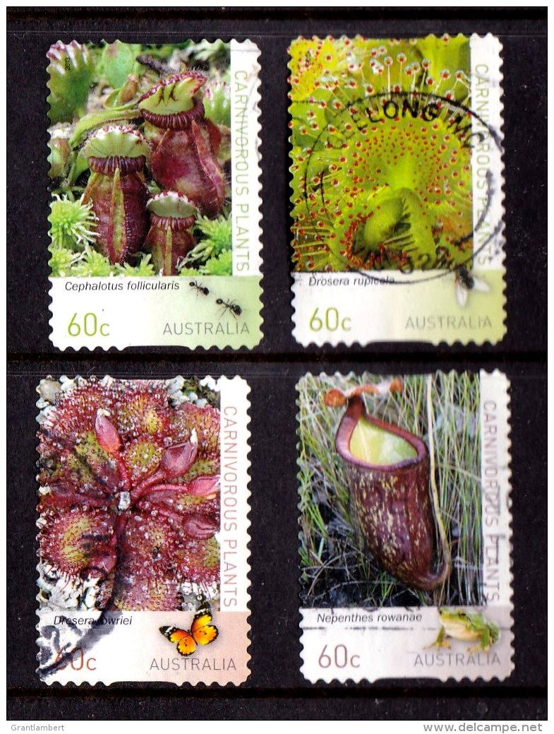 Australia 2013 Carnivorous Plants Set Of 4 Self-adhesives Used - Oblitérés