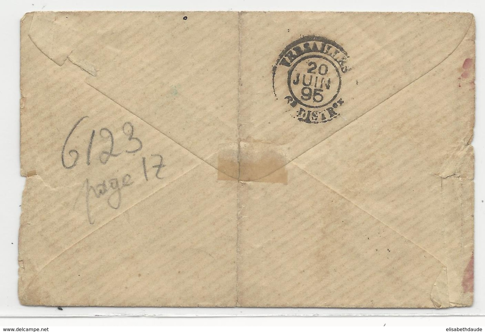 MADAGASCAR - 1895 - ENVELOPPE Du CORPS EXPEDITIONNAIRE Avec OBLITERATION Pour VERSAILLES - Army Postmarks (before 1900)