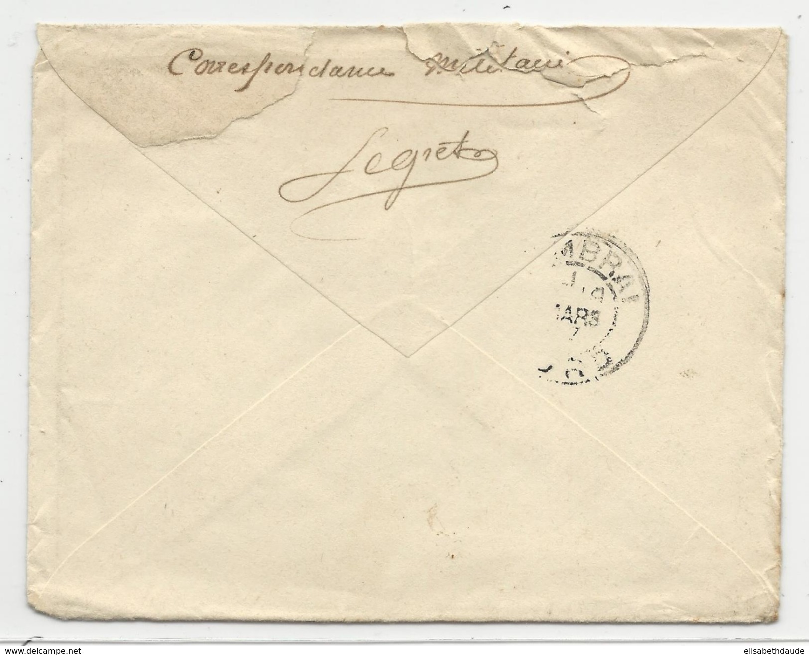MADAGASCAR - 1897 - ENVELOPPE FM Du CORPS EXPEDITIONNAIRE à TAMATAVE Pour CAMBRAI - Army Postmarks (before 1900)