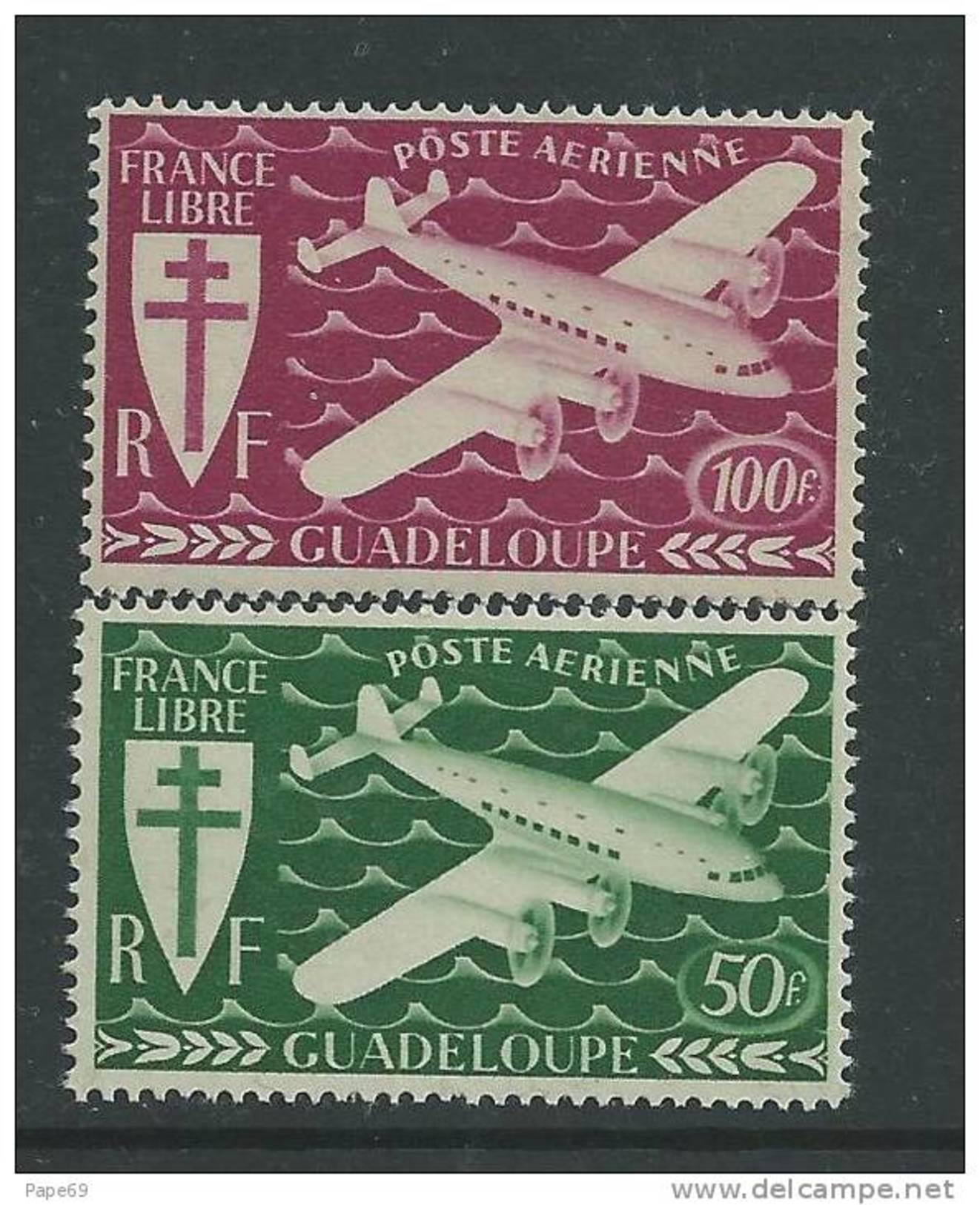 GUADELOUPE PA N° 4 / 5 X  Série De Londres La Paire  Trace De Charnière Sinon TB - Airmail