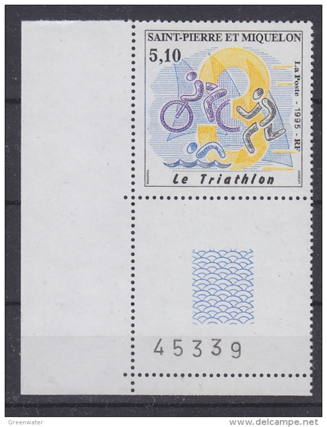 St. Pierre & Miquelon 1995 Triathlon 1v (corner) ** Mnh (34119B) - Nuovi