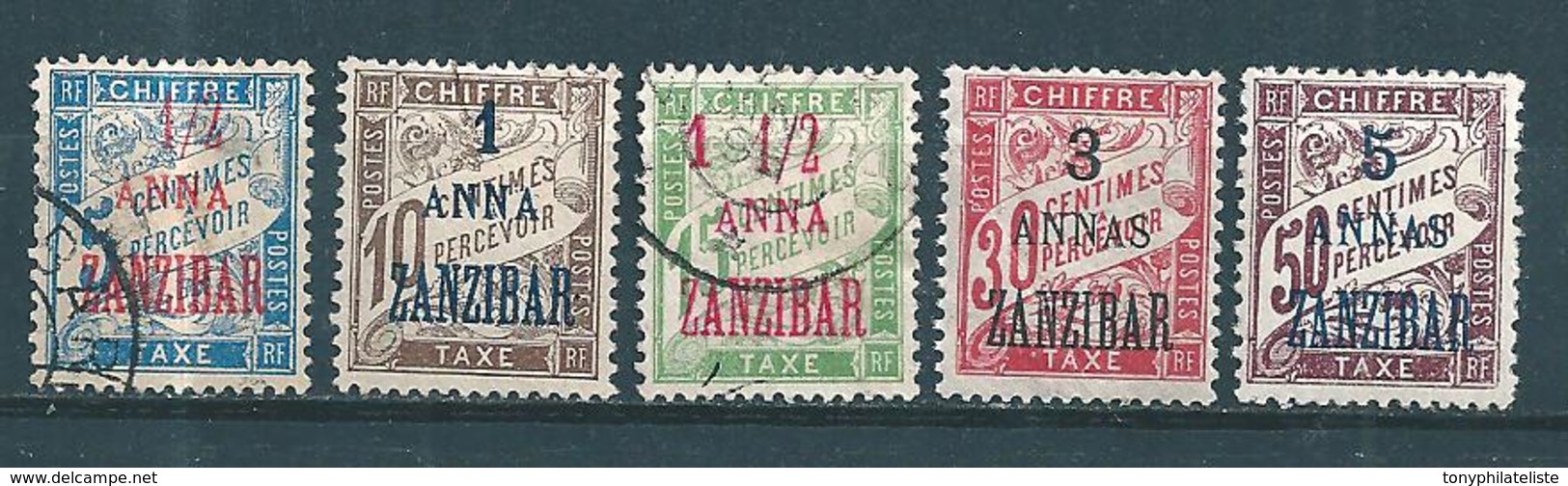 Colonies Francaise  Taxes De Zanzibar De 1897  N°1 A 5 Complet  (3 Neuf * Et 2 Oblitérés)  Cote 128&euro; - Autres & Non Classés