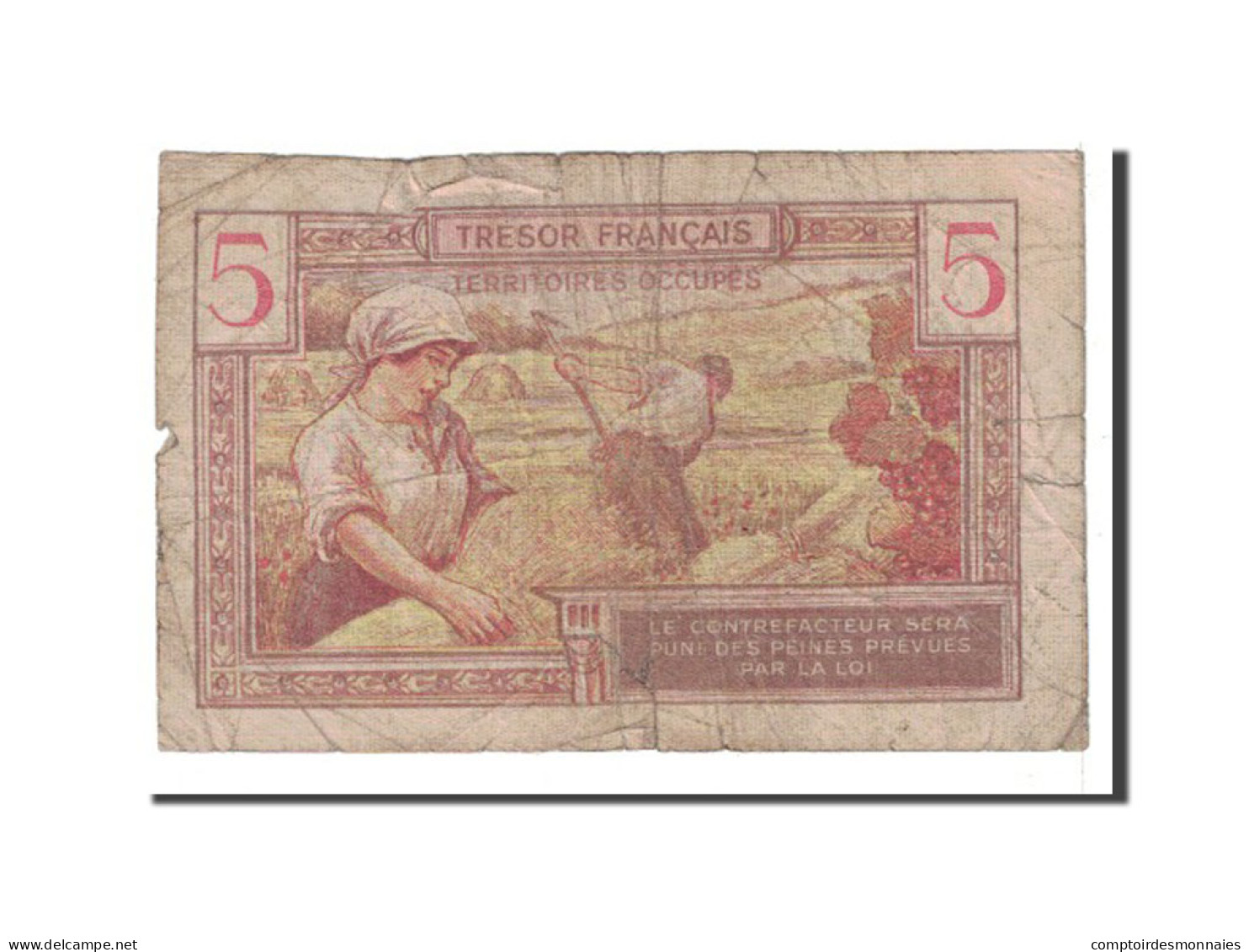 Billet, France, 5 Francs, 1947, Undated, TB+, Fayette:VF29.1, KM:M6a - 1947 Staatskasse Frankreich