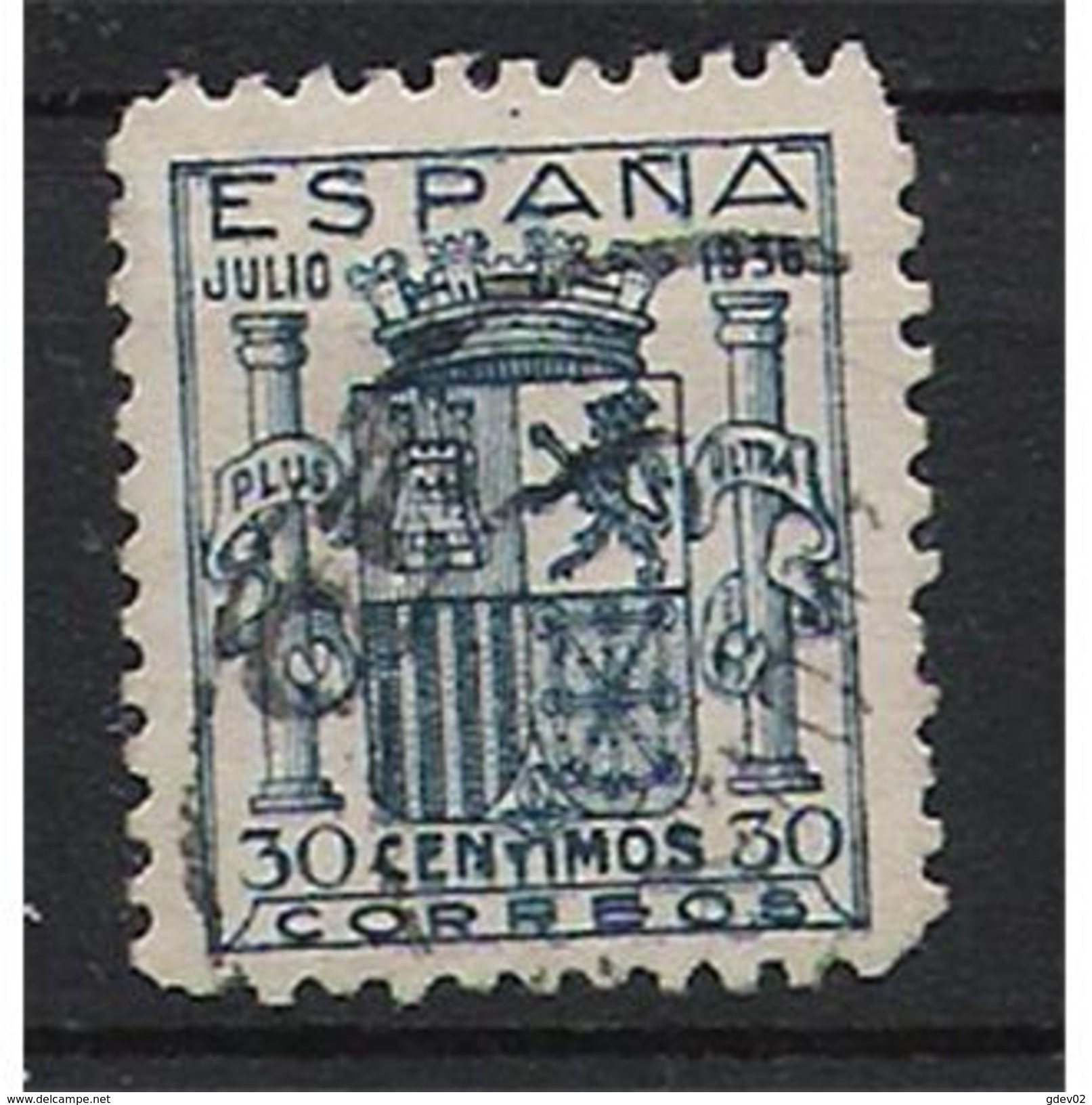 ES801STVCPA-LFTU801TSES.España. Spain.Espagne.ESCUDO DE ESPAÑA.Granada 12936.1938.( Ed 801º) - Timbres