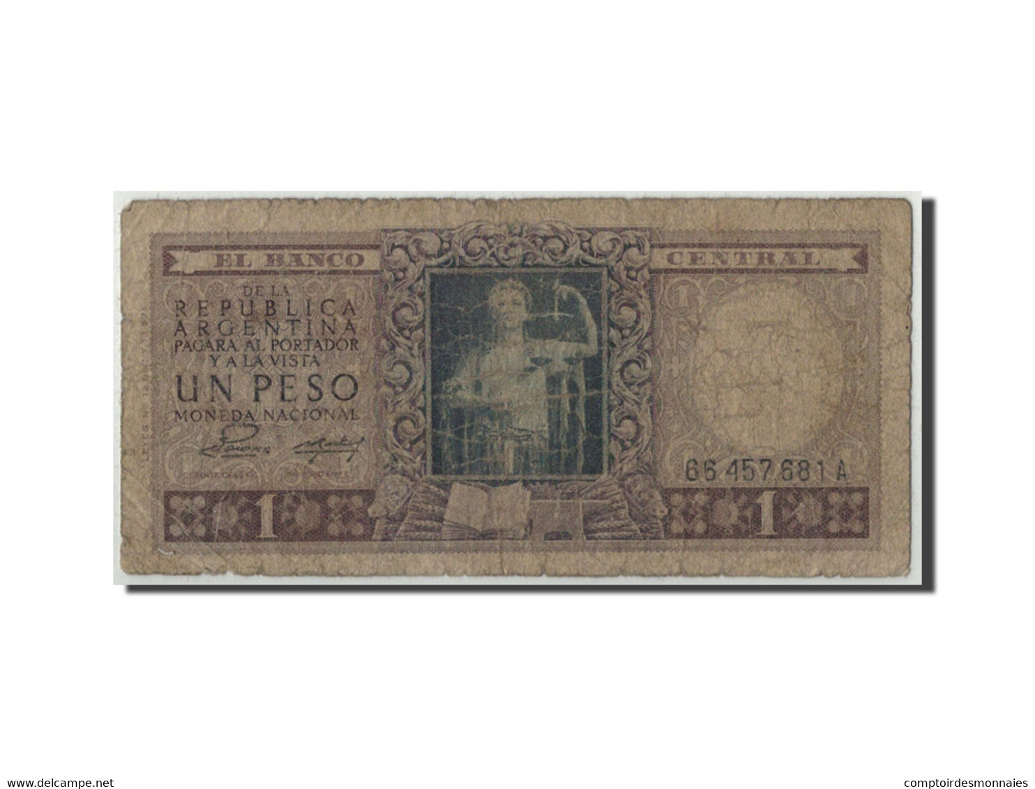 Billet, Argentine, 1 Peso, Undated (1956), KM:263a, B - Argentine