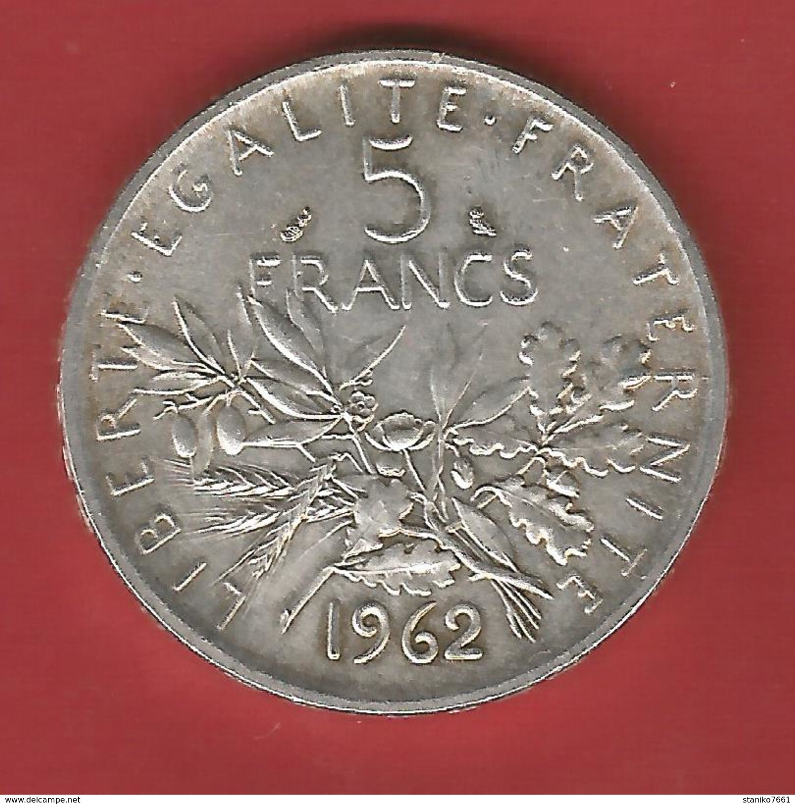 5 FRANCS ARGENT SEMEUSE  1962 - Autres & Non Classés