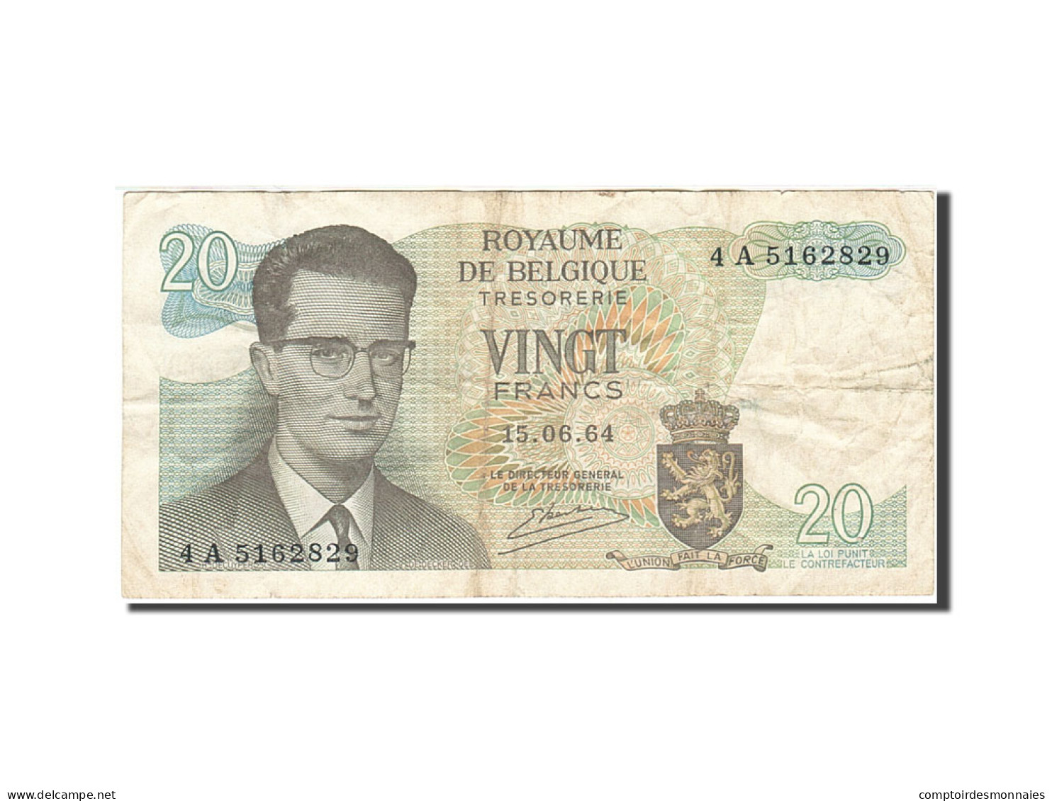 Billet, Belgique, 20 Francs, 1964-1966, 1964-06-15, KM:138, B+ - 20 Francs