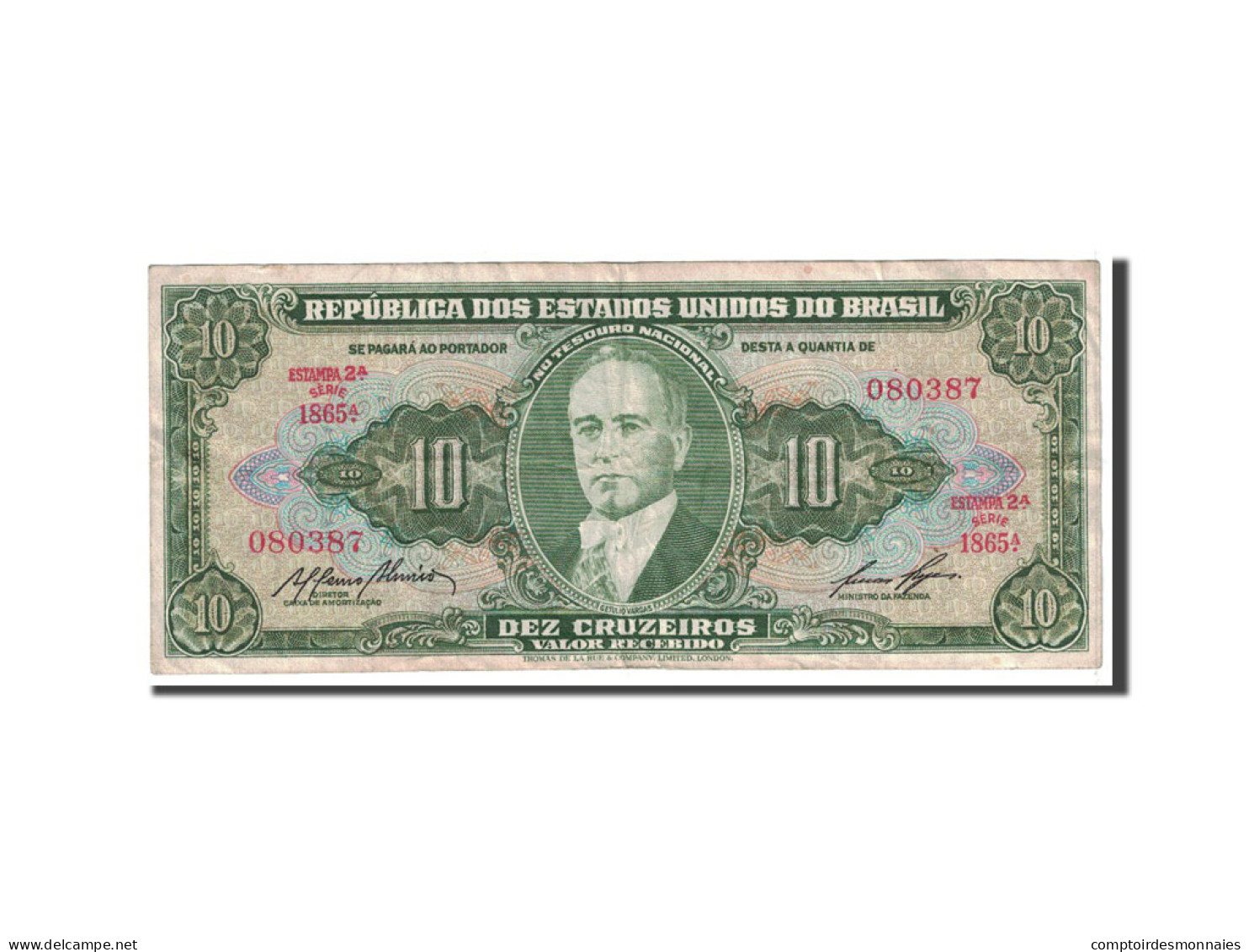 Billet, Brésil, 10 Cruzeiros, 1953, Undated, KM:159e, TTB - Brésil