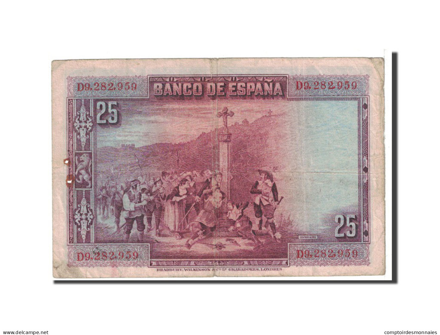 Billet, Espagne, 25 Pesetas, 1928, 1928-08-15, KM:74b, TTB - 1-2-5-25 Pesetas