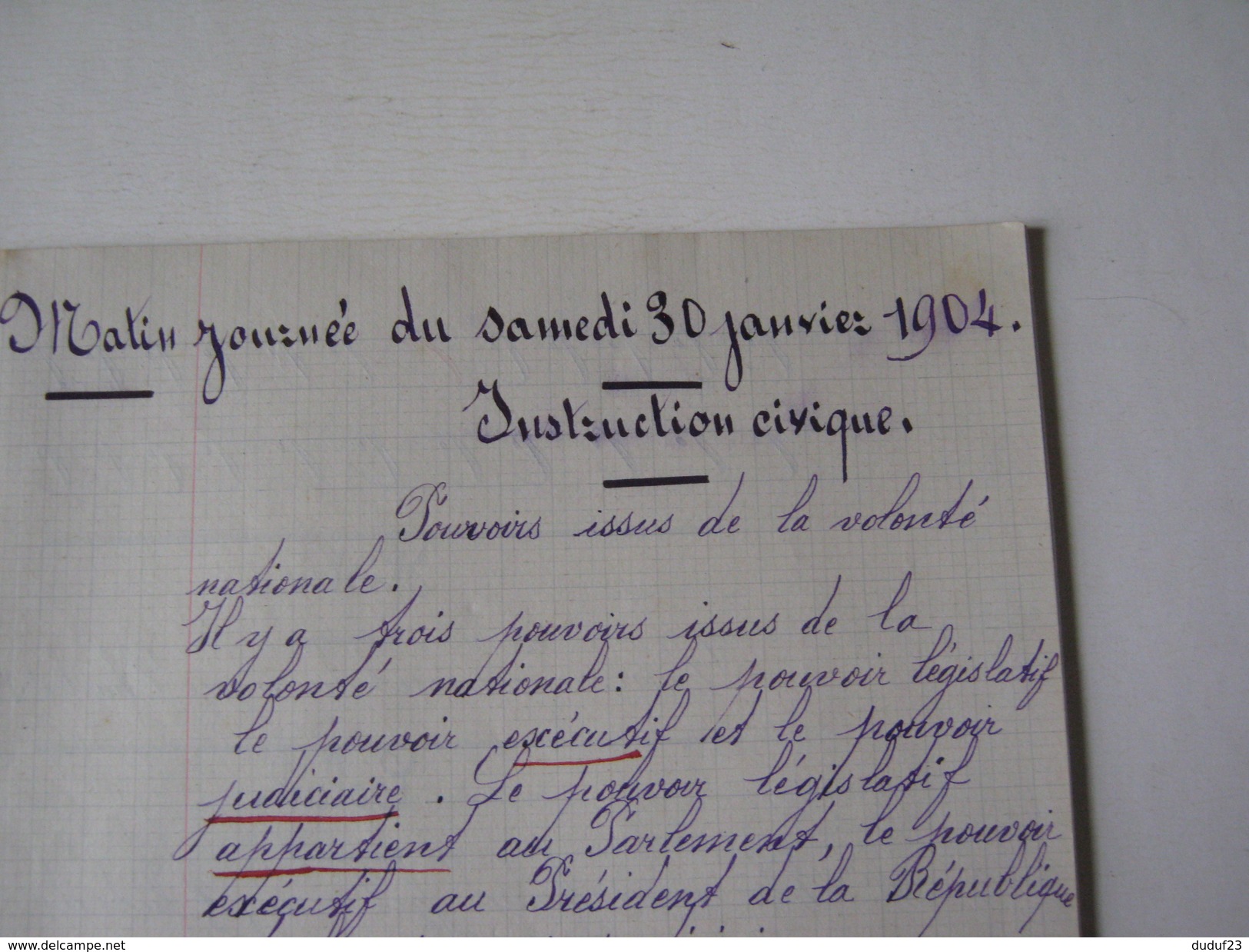 CAHIER ECOLE 1904 ENTIEREMENT ECRIT LES FABLES DE LA FONTAINE L'OURS ET LES DEUX COMPAGNONS  Dessin MIMARD  Imp GODCHAUX - Bambini