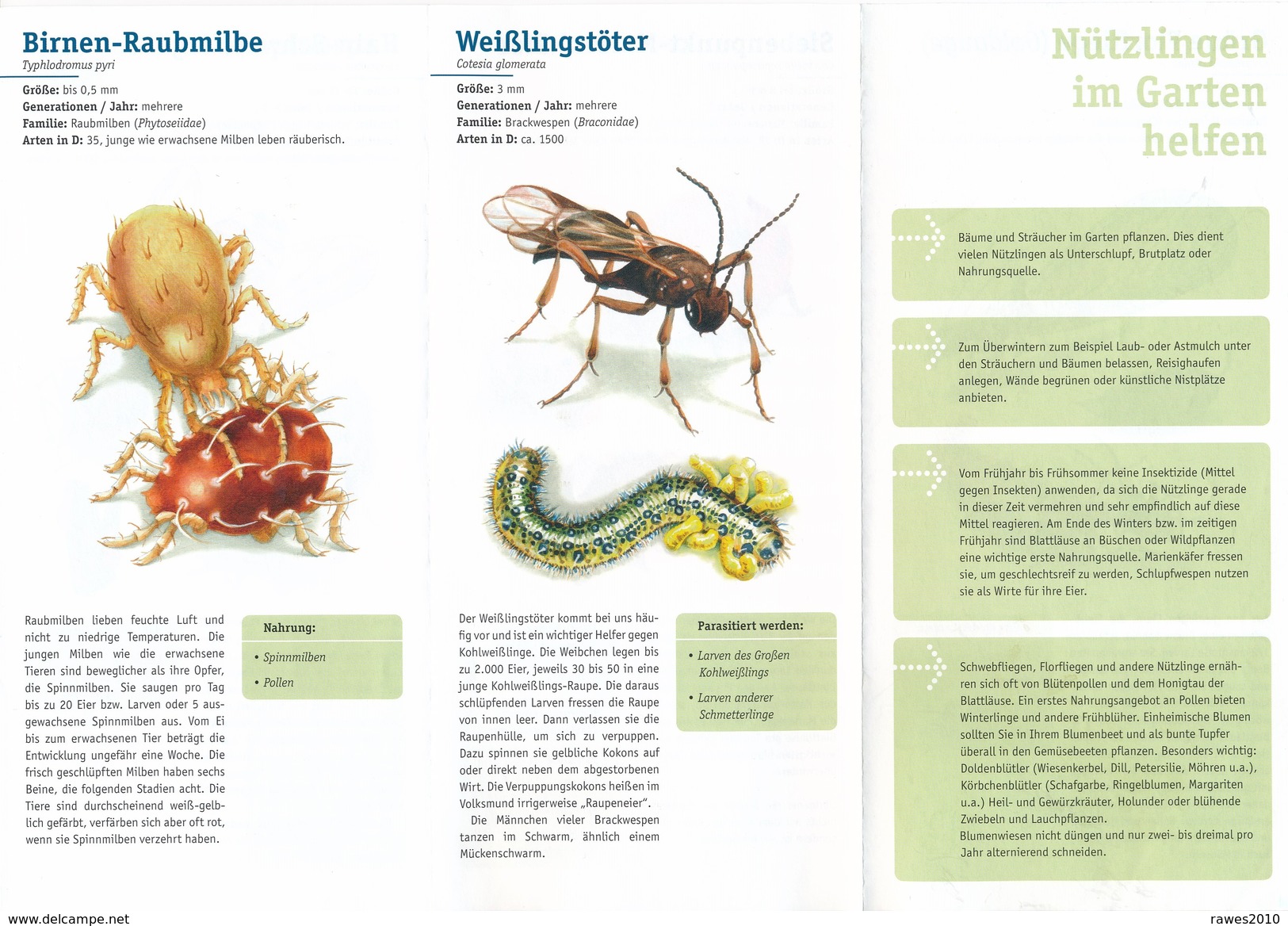 BRD Nützlinge Im Garten Bundesgartenschau München 2005 Biologische Bundesanstalt Faltblatt 7 Seiten (Abbildung = Auszug) - Animales