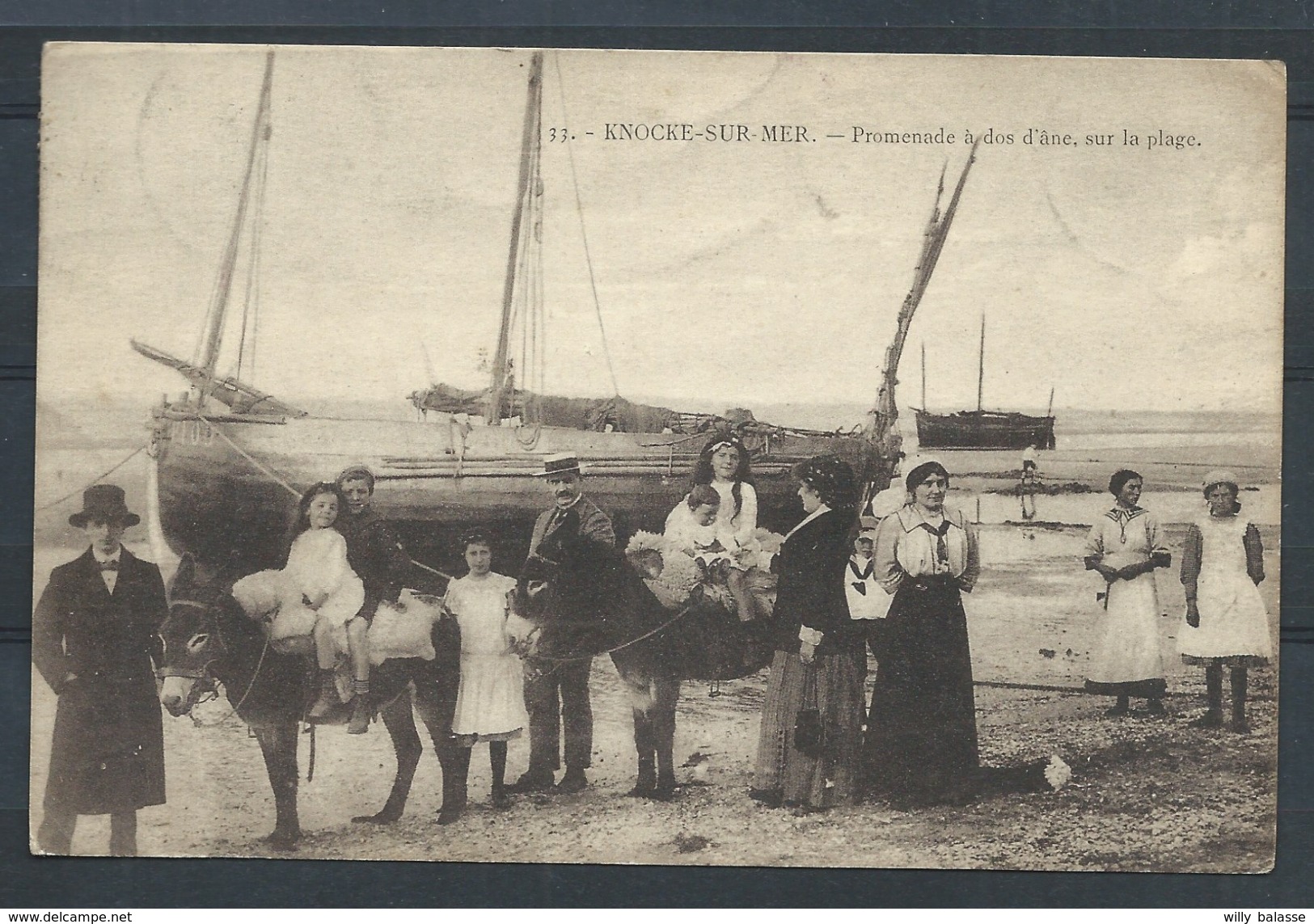 +++ CPA - KNOKKE - KNOCKE - Promenade à Dos D'âne Sur La Plage - Henri Georges  // - Knokke