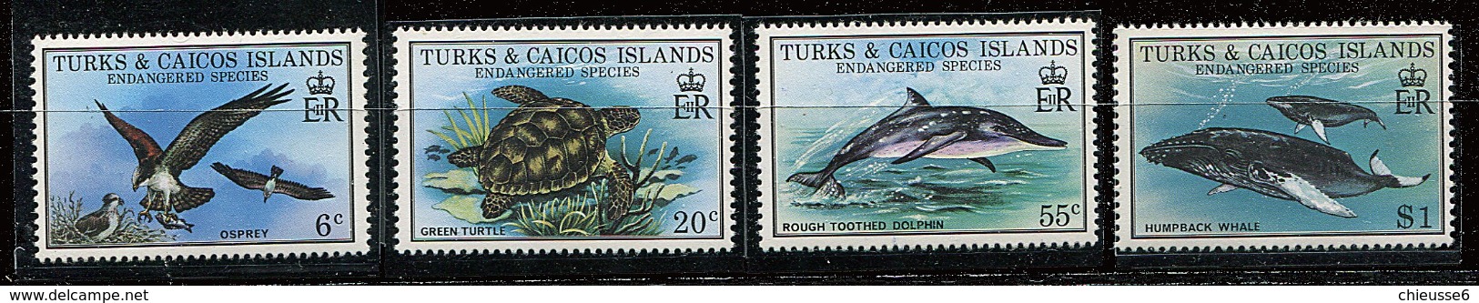 Turks Et Caiques ** N° 431 à 435 - Orfraie, Tortue, Conque, Dauphin, Baleins - Turks & Caicos (I. Turques Et Caïques)