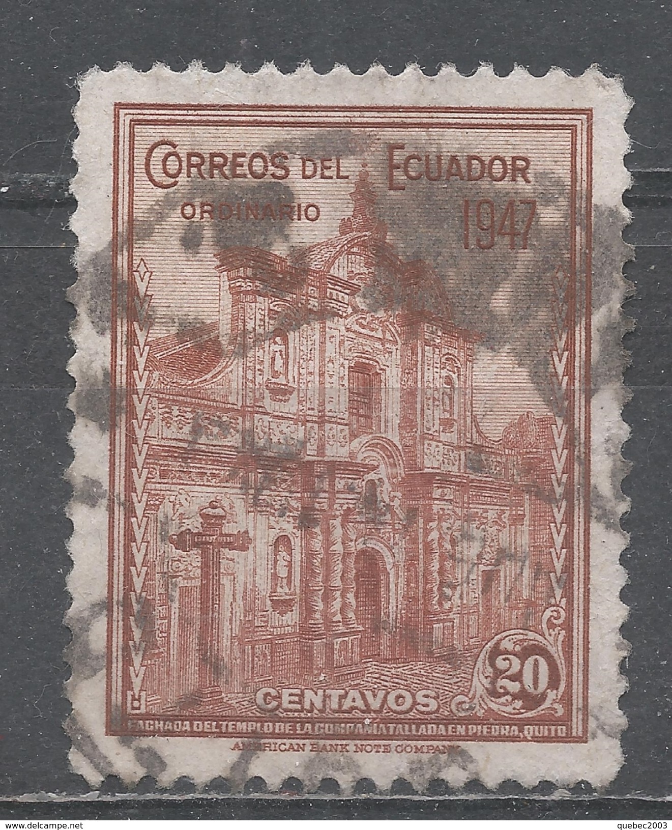 Ecuador 1947. Scott #478 (U) Jesuits' Church Quito - Equateur