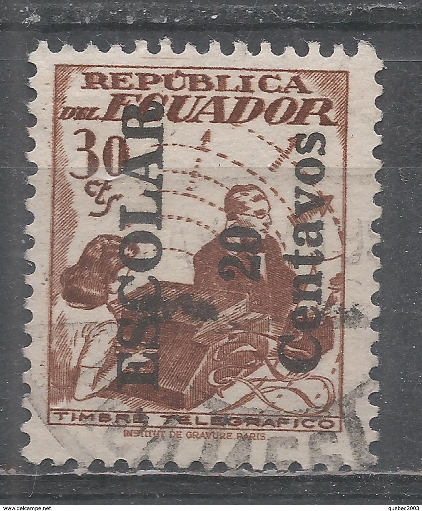 Ecuador 1954. Scott #RA66 (U) Telegraph Stamp ** - Equateur