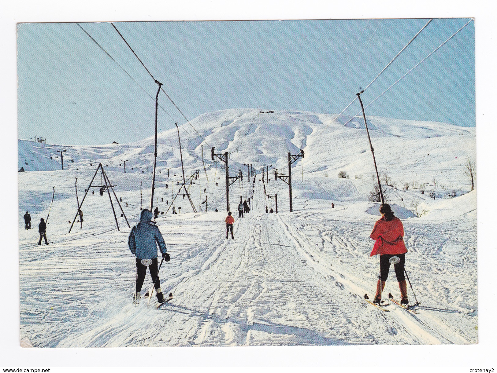 73 Le Corbier Vers St Jean De Maurienne En 1971 En Piste Vers Les Cîmes Skieurs Tire Fesses - Saint Jean De Maurienne