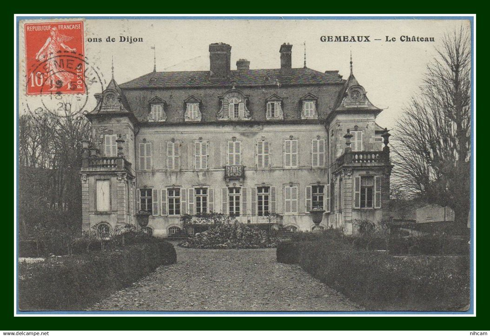 CPA Château De Gémeaux Voy Facteur Boitier Gémeaux 1920 + Taxe N° 29 (scan Verso) - Autres & Non Classés