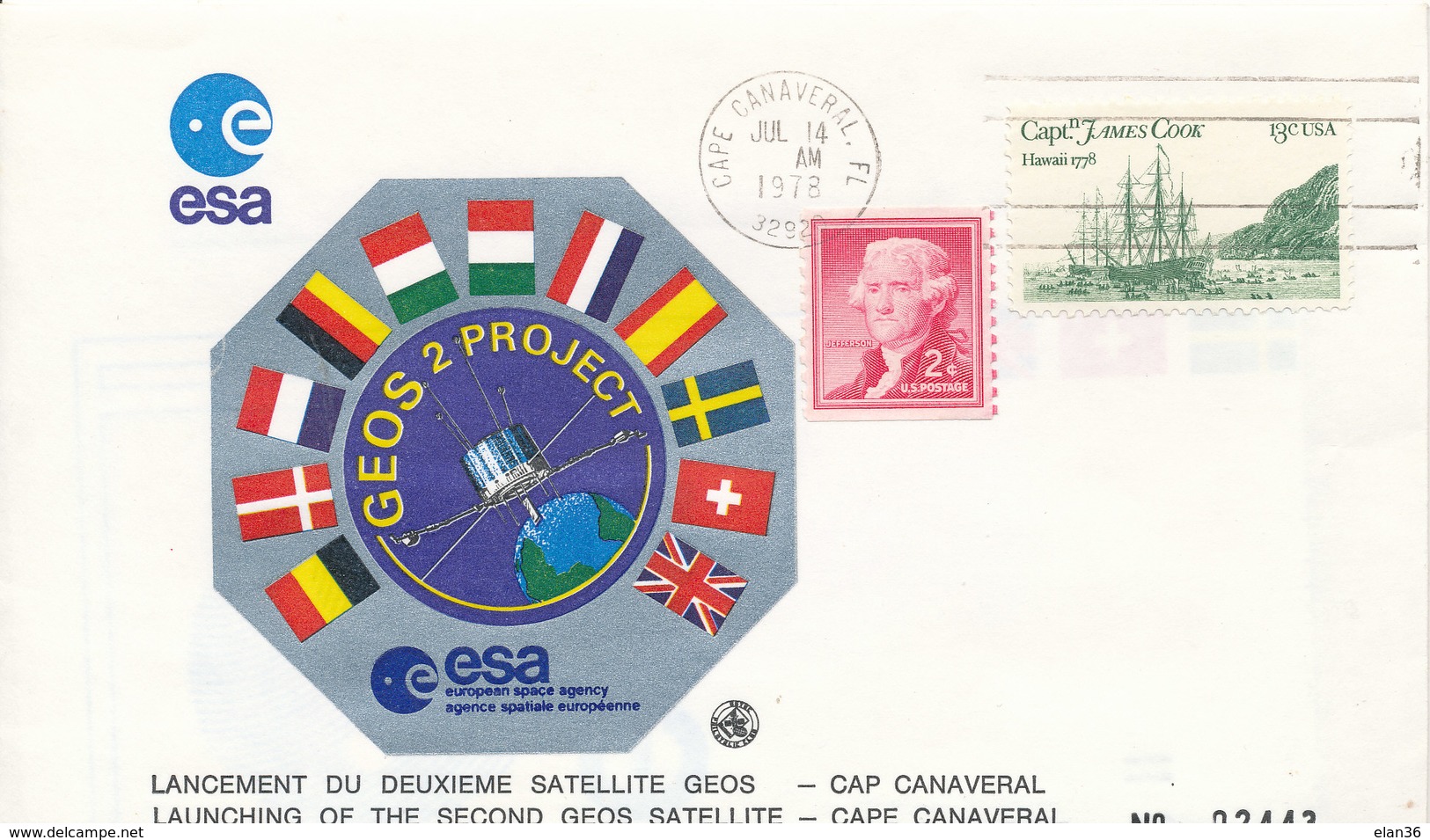 Lancement Du Deuxième Satellite GEOS-Cap Canaveral 14 Juillet 1978 - North  America