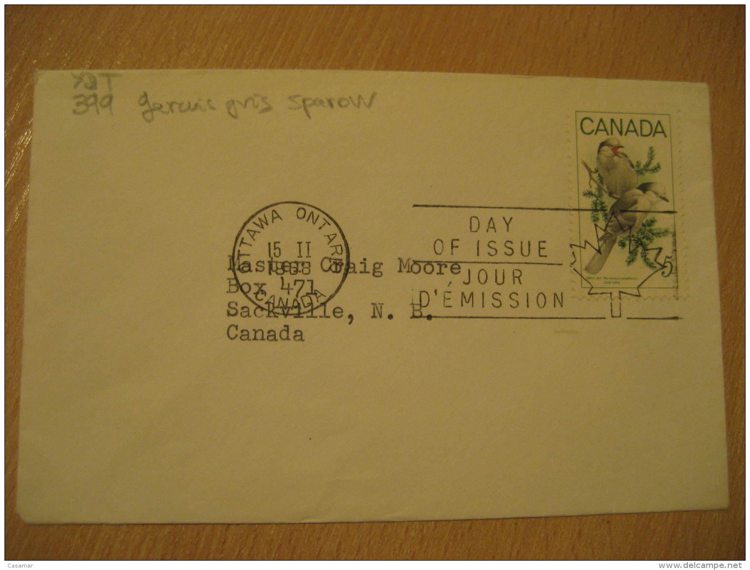 GERAIS GRIS GRAY JAY SPARROW PINSON SPARROWS CERNICALO Ottawa 1968 FDC Cancel Cover Canada - Sparrows