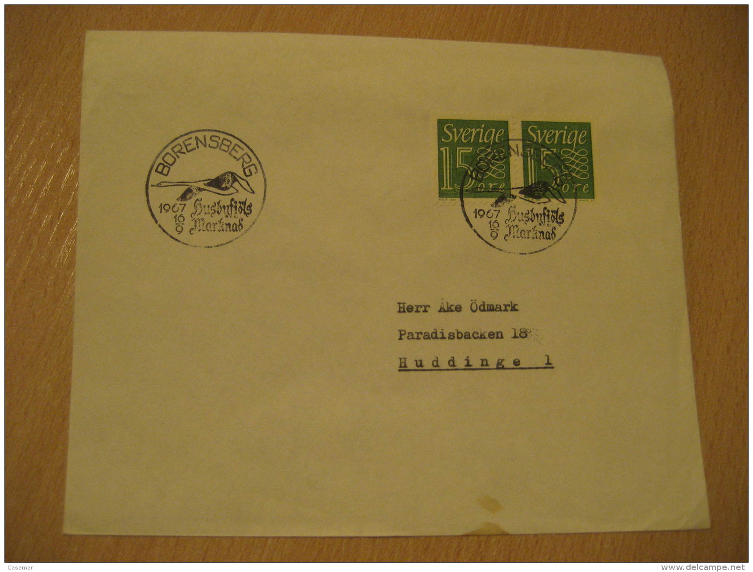 GEESE GANSO Poultry Duck Borensberg 1967 Cancel Cover Sweden - Oies