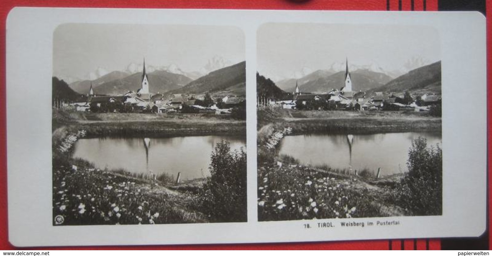 Stereofoto: Italia / Italien / Italy: Südtirol Welsberg-Taisten / Monguelfo-Tesido (BZ) - Welsberg Im Pustertal - Stereo-Photographie