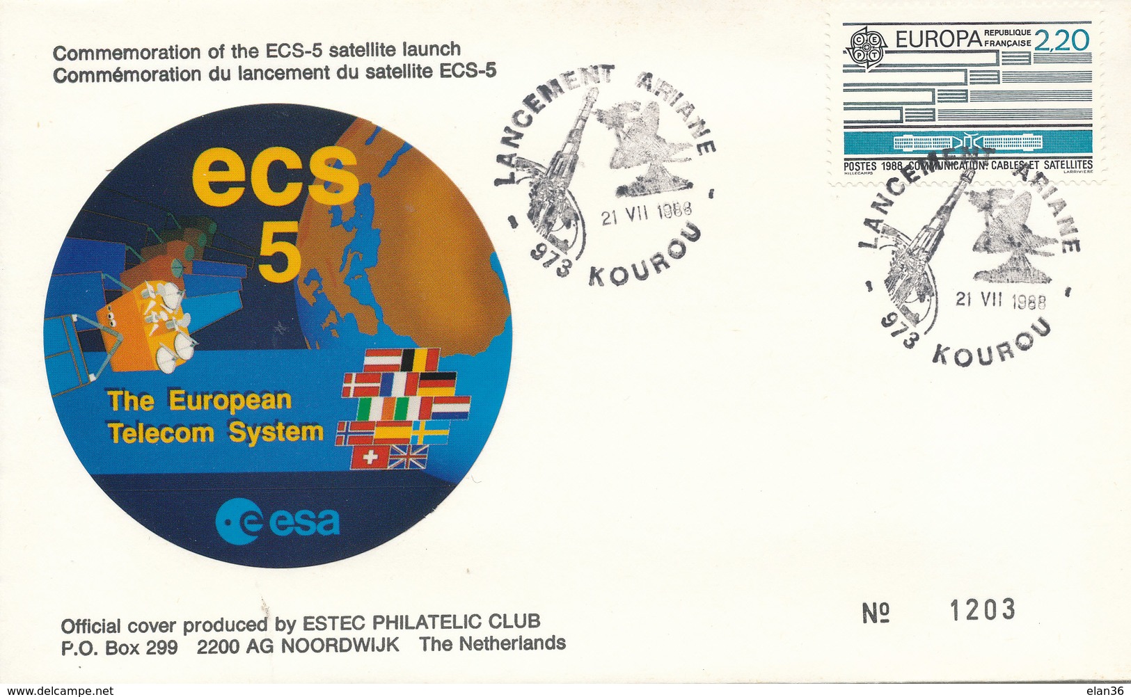 Commémoration Du Lancement Du Satellite ECS-5 - Noord-Amerika