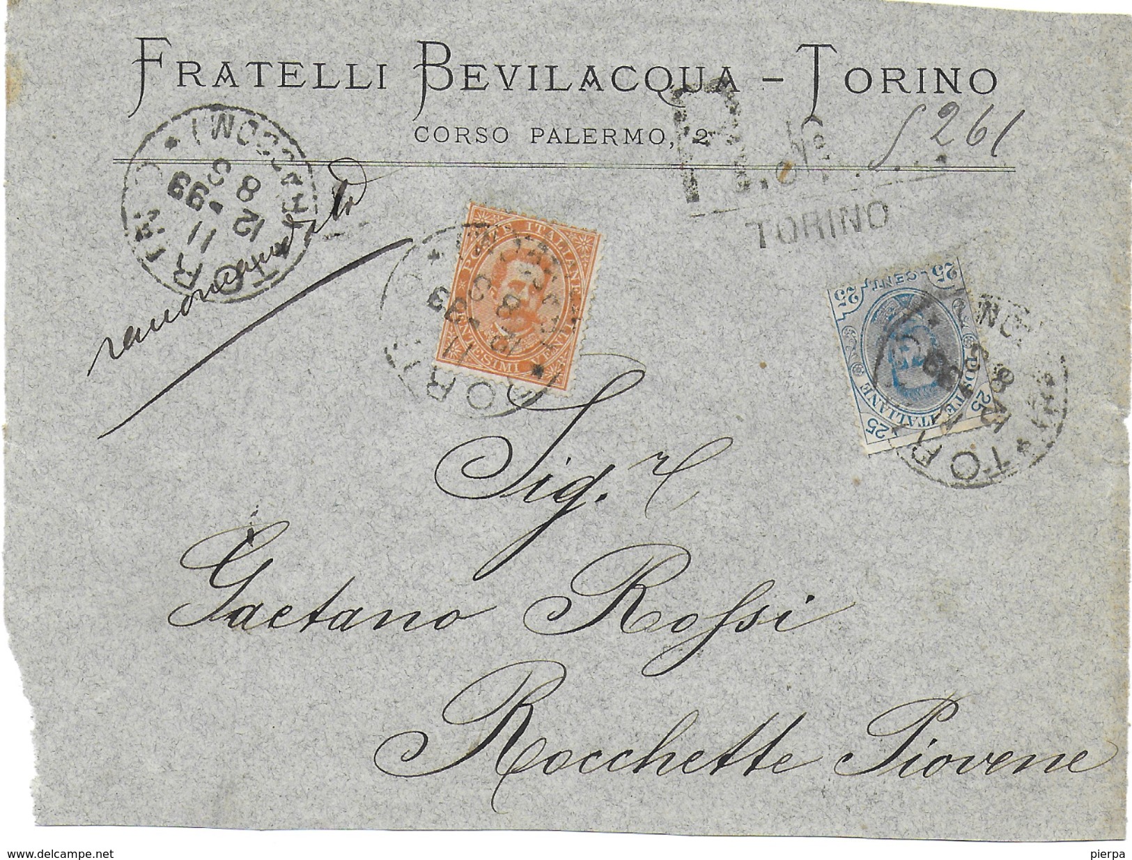 STORIA POSTALE REGNO UMBERTO I° - DUE FRONTESPIZI RACCOMANDATE CON INTESTAZIONE - Storia Postale