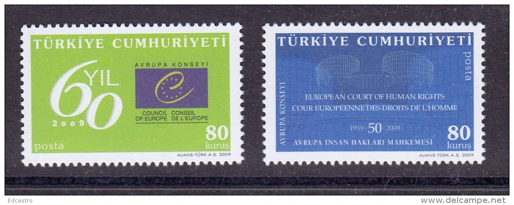 TURKEY TURQUIE 2009 60 Years Of Europa Council And 50 Years With The ECHR - Nuevos