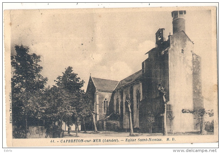 -40- CAPBRETON  Sur MER  église Saint Nicolas - TTB écrite - Capbreton