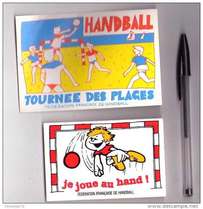 Autocollant 004, Hand, Lot De 2 Autocollants Fédération Fransaise De Handball FFH - Stickers