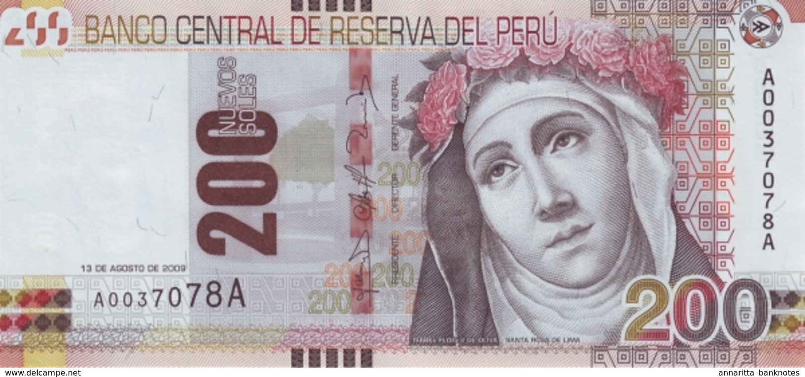 * PERU 200 NUEVOS SOLES 2009 P-186 UNC [PE186] - Perú