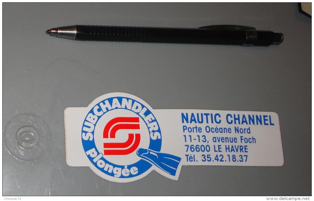 Autocollant 058, Sport Plongée Sous Marine Subchandlers Nautic Channel - Le Havre - Autocollants