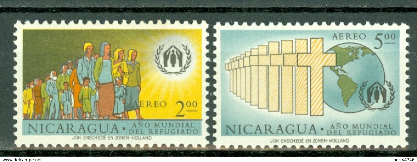 Nicaragua 1961 Yv PA 423/424** - SG 397/98** - Mi 1257/58**   MNH - World Refugee Year - Nicaragua