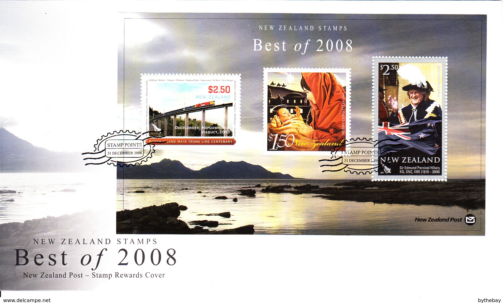 New Zealand Set Of 3 'Best Of 2008' Stamp Rewards Miniature Sheet On Covers Dated December 31, 2008 - Storia Postale