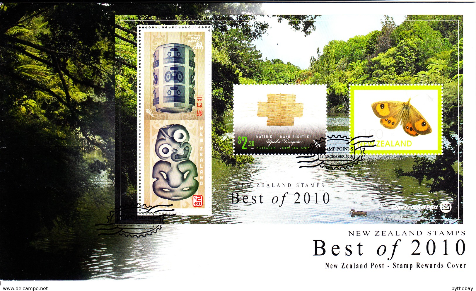 New Zealand Set Of 3 'Best Of 2010' Stamp Rewards Miniature Sheet On Covers Dated December 31, 2010 - Covers & Documents