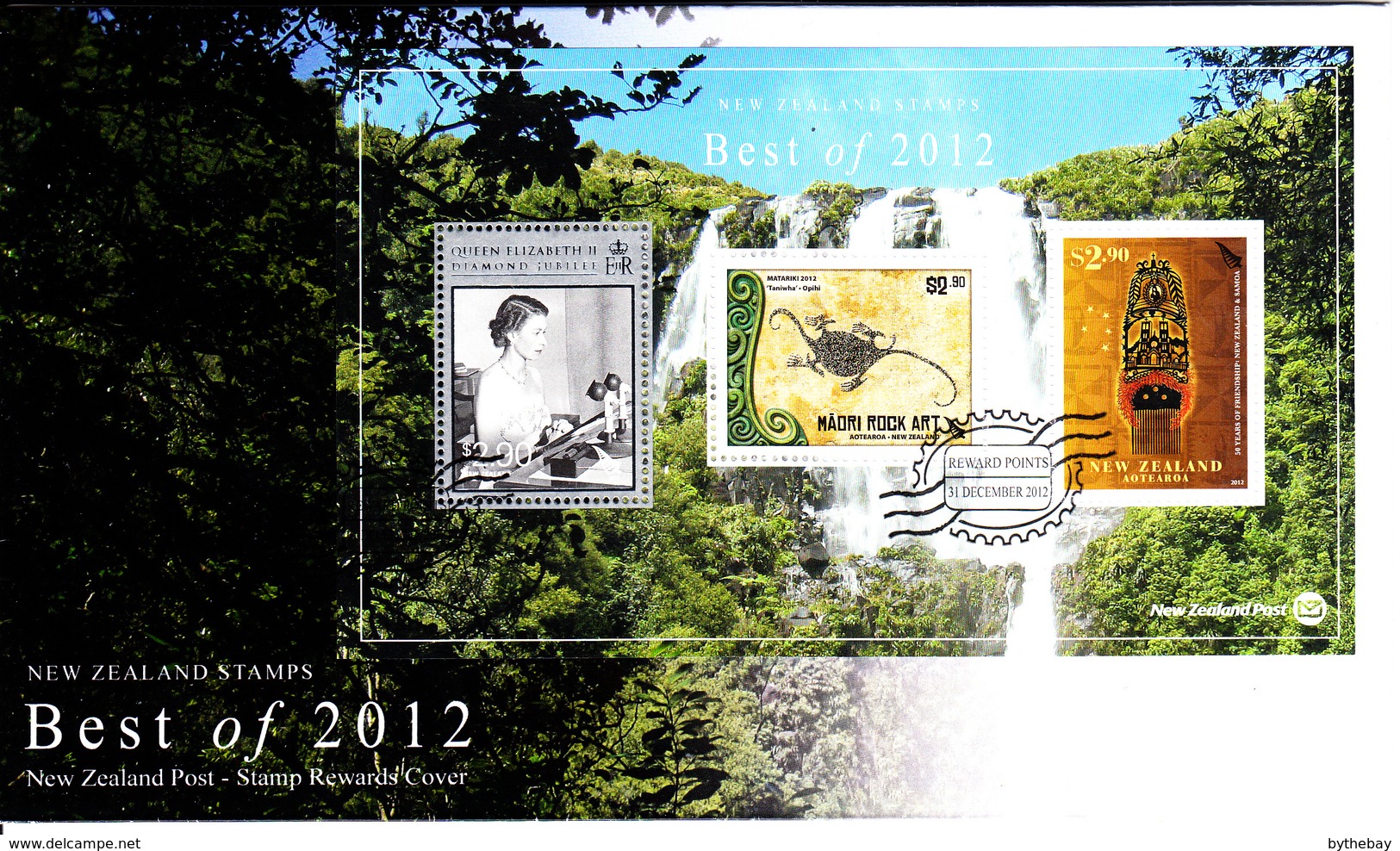 New Zealand Set Of 3 'Best Of 2012' Stamp Rewards Miniature Sheet On Covers Dated December 31, 2012 - Lettres & Documents