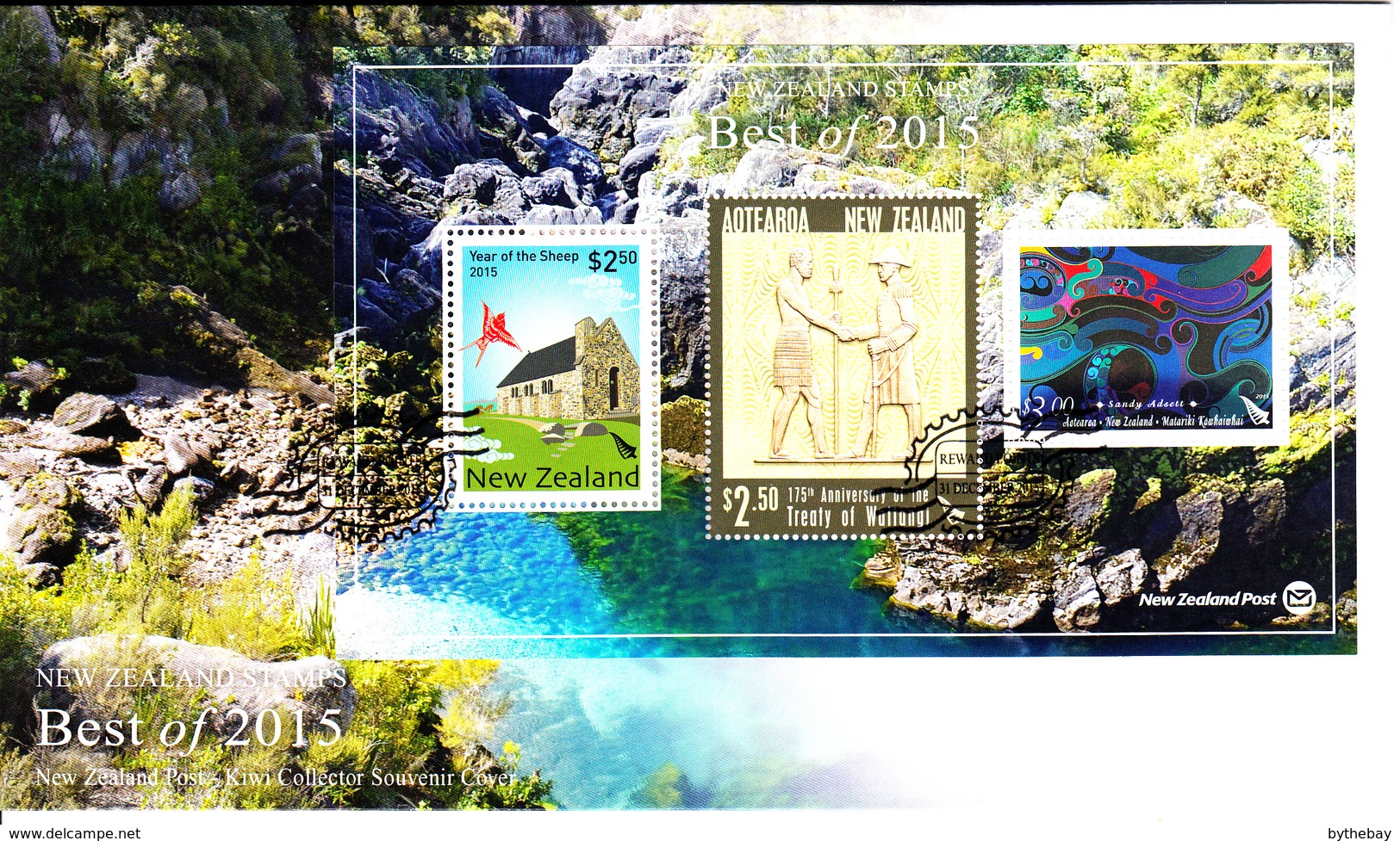 New Zealand Set Of 3 'Best Of 2015' Stamp Rewards Miniature Sheet On Covers Dated December 31, 2015 - Covers & Documents