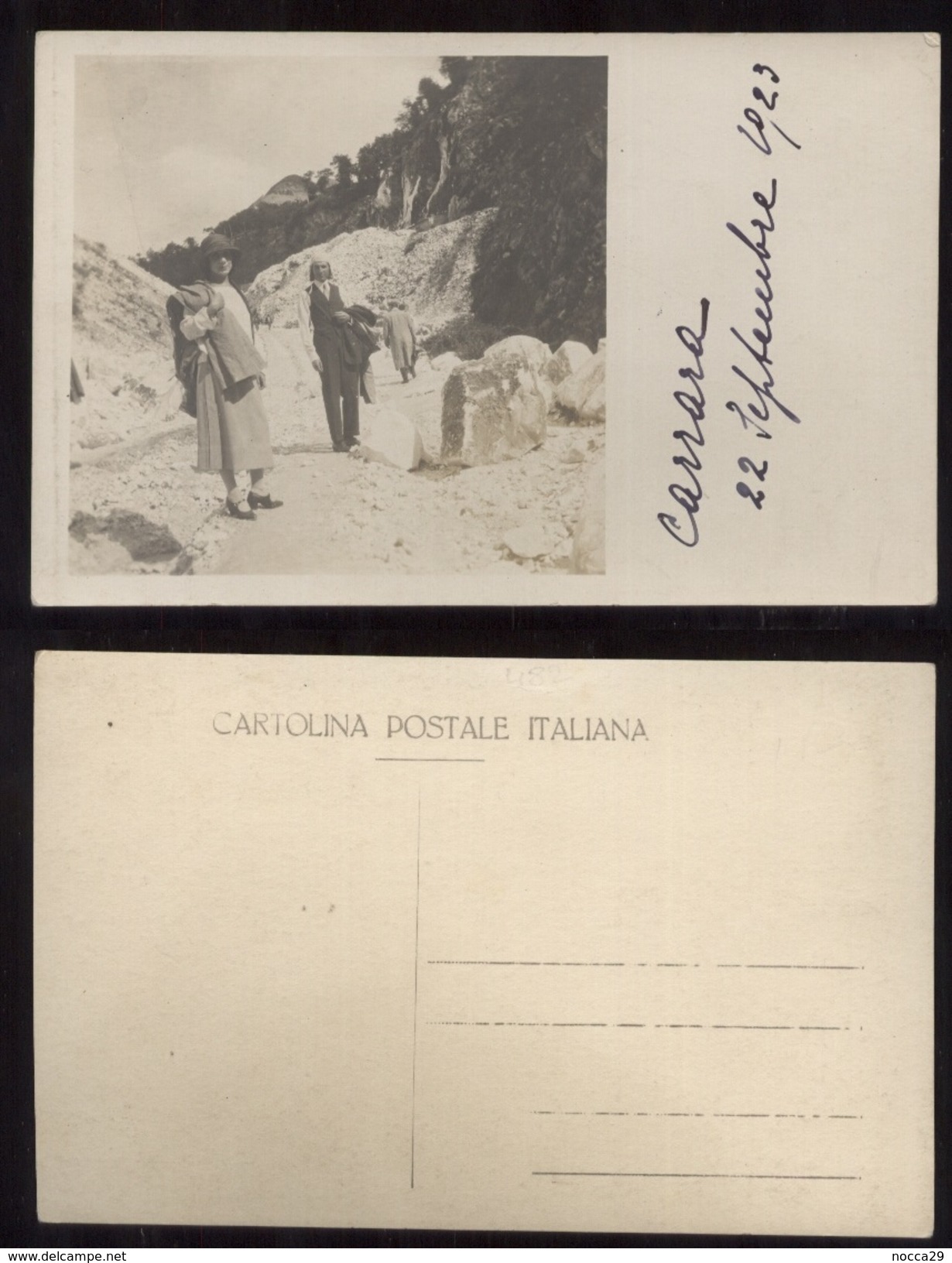 CARRARA 1923 - FOTOCARTOLINA CON TURISTI - UNICA!!! - Carrara