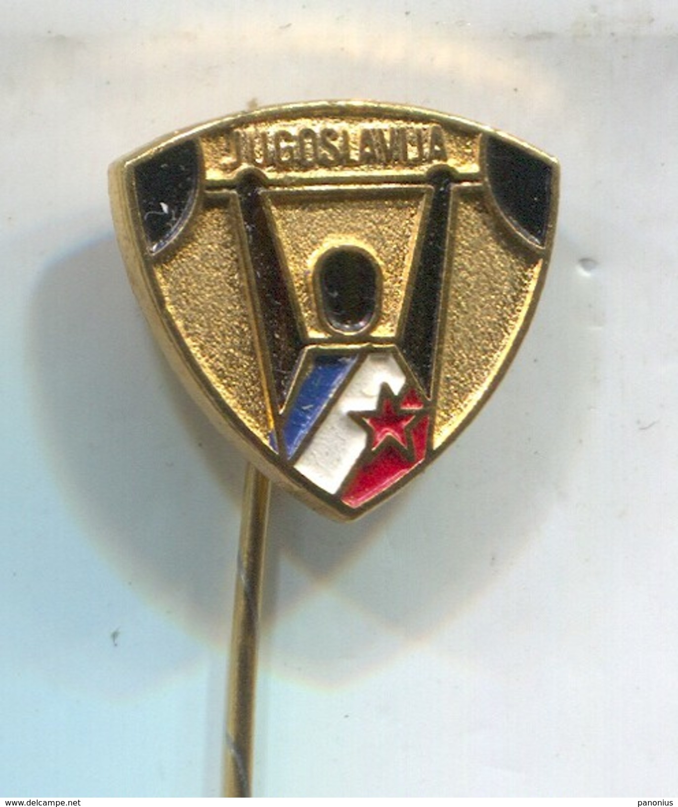 Weightlifting - Federation YUGOSLAVIA, Vintage Pin Badge, Abzeichen - Weightlifting