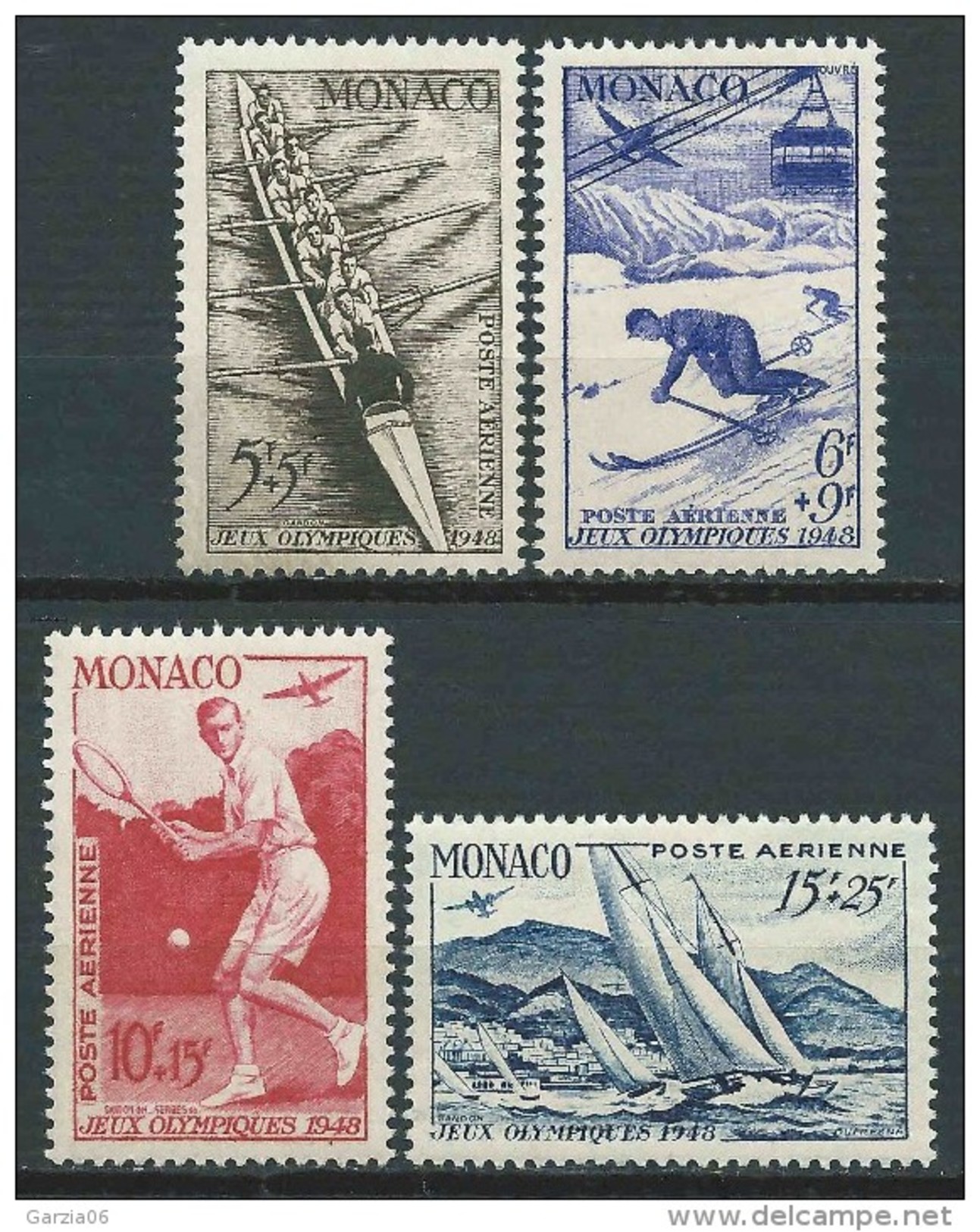 Monaco - 1948 -  Jeux Olympiques De Londres - PA 32 à 35   - Neufs **   - Air Mail - MNH - Airmail