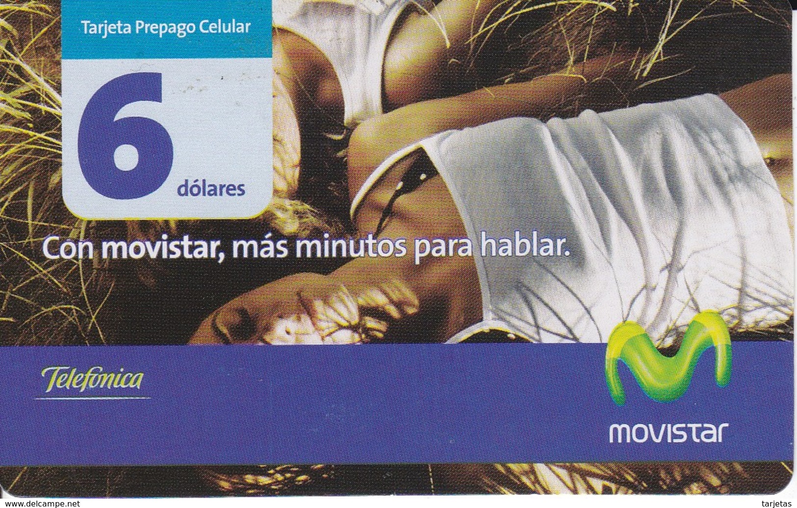 TARJETA DE ECUADOR DE MOVISTAR DE 6$  2 CHICAS ESTIRADAS - Ecuador