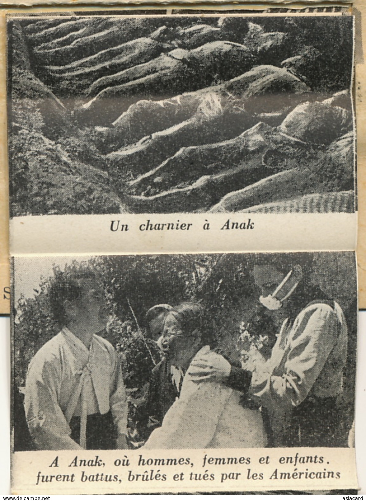 American War Crimes In Korea Call For Peace Union Femmes Française Red Cross,  Sinyju Bombing, Massacre In Anak - Corée Du Sud