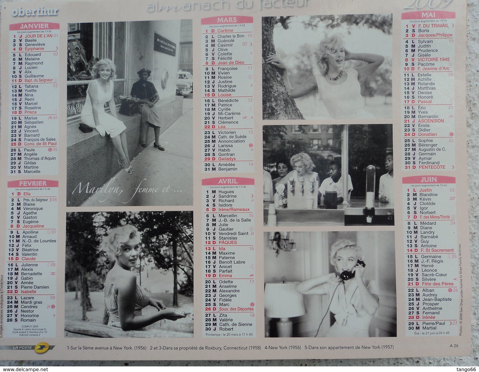 MARILYN MONROE - ALMANACH DU FACTEUR 2009 (2 SCAN) - Photos