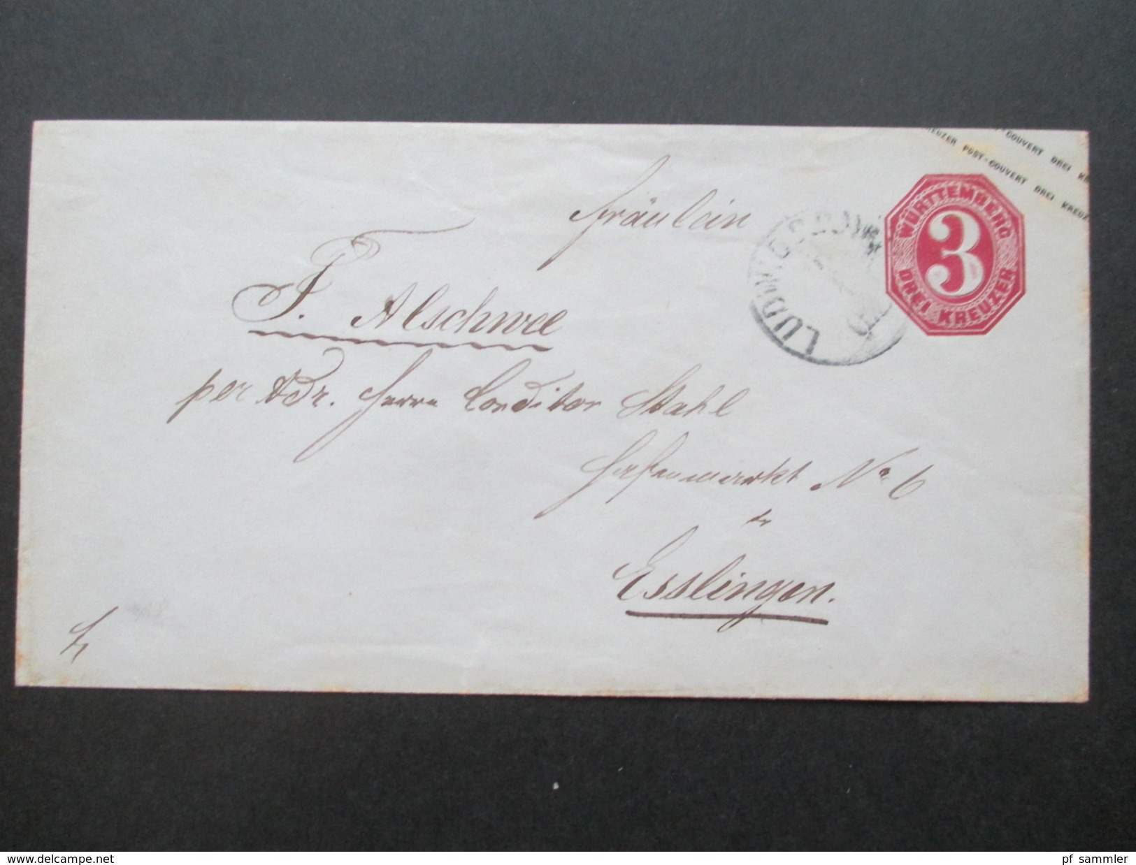 AD / Württemberg Ganzsachenumschläge U20 Esslingen / Ludwigsburg. 2 Stück! - Postal  Stationery