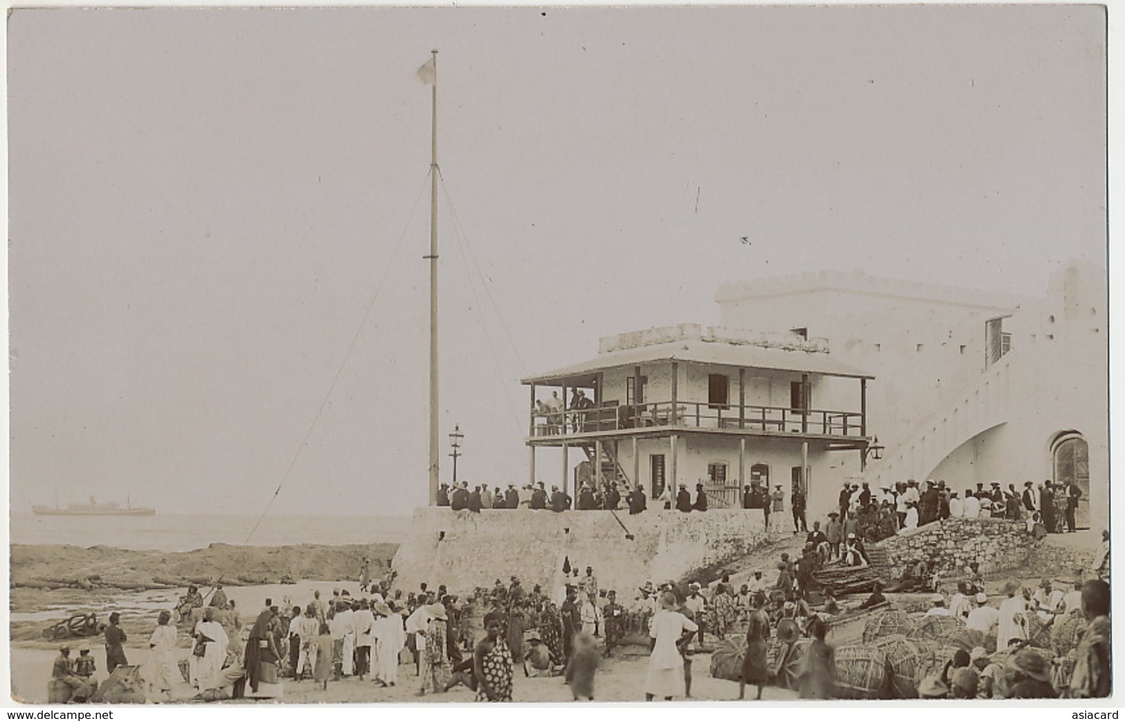 Gold Coast Ghana Cape Cosat Real Photo Arrivée Du Courrier Waiting For The Ship - Ghana - Gold Coast