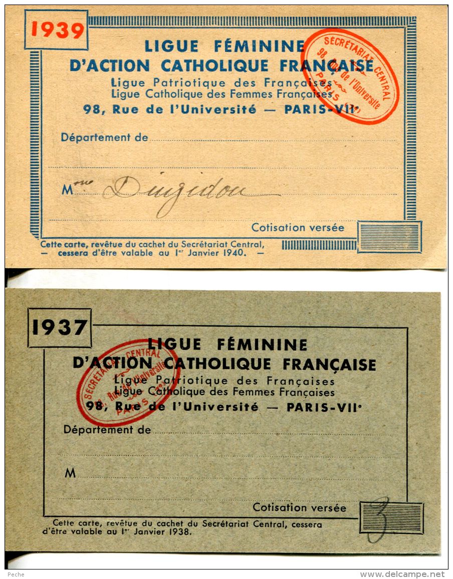 N°123 M -cartes Ligue Féminine D'action Catholique Française- - Non Classificati