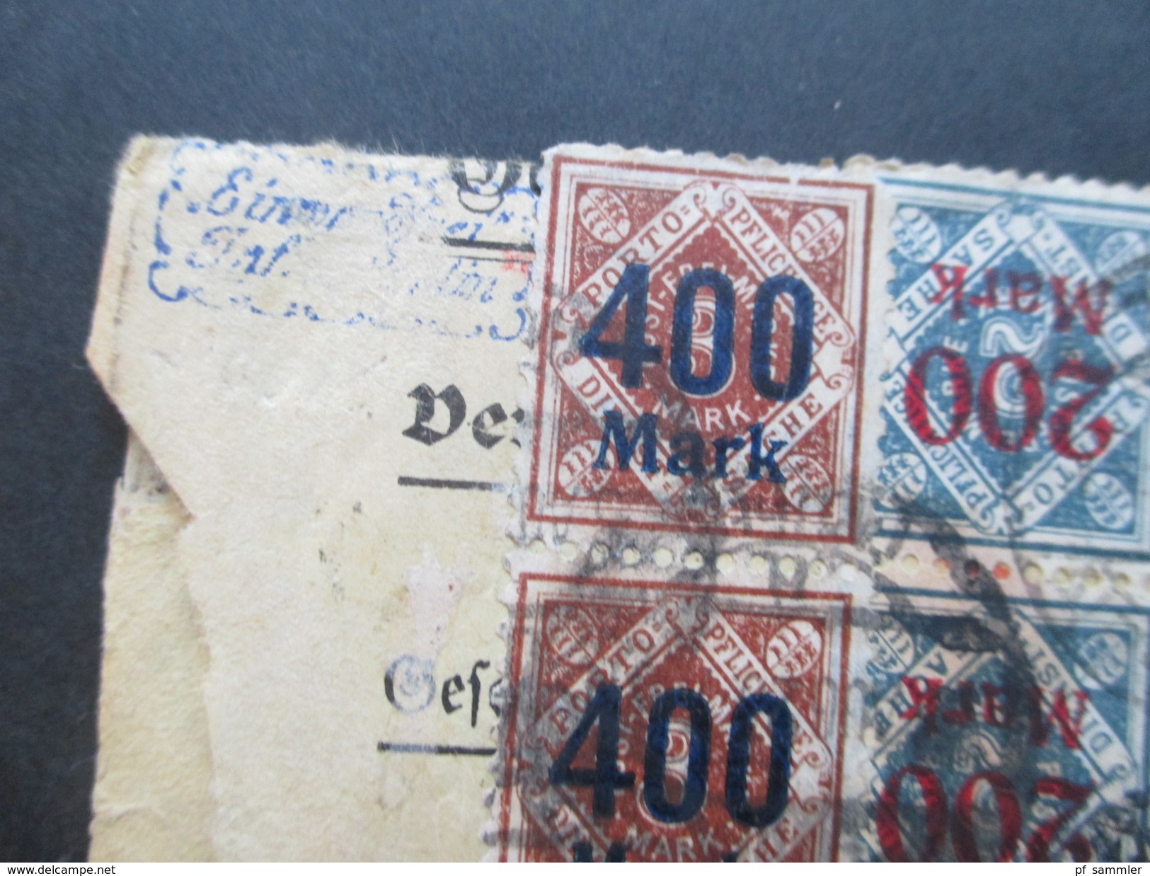 AD Württemberg 1923 Infla Massenfrankatur Nr. 168 U. 170 Mit 81 Marken!! Infla Geprüft!! Dienstpost - Briefe U. Dokumente