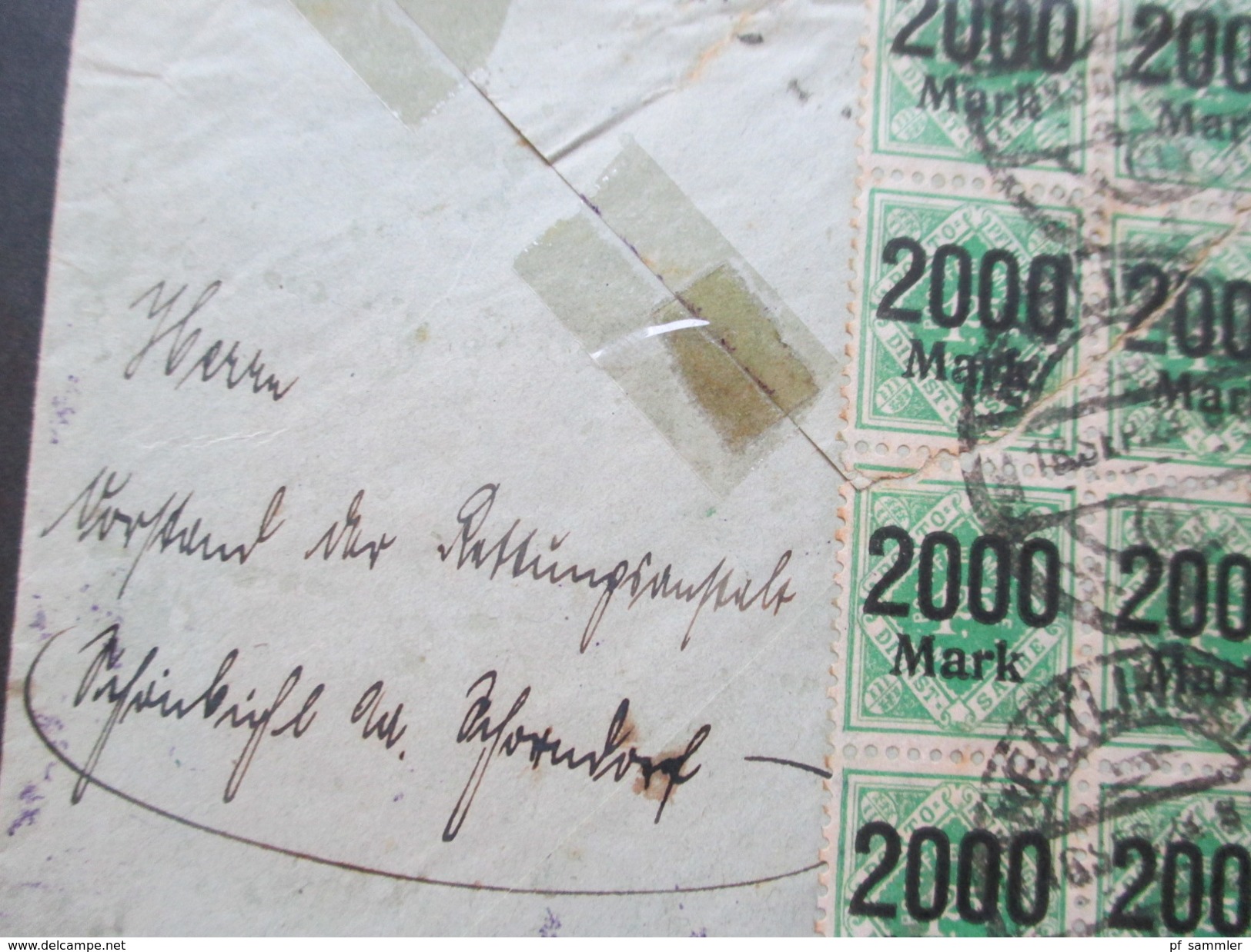 AD Württemberg 1923 Infla Massenfrankatur Nr. 169 U. 172 Mit 39 Marken!! Infla Geprüft!! Dienstpost - Briefe U. Dokumente